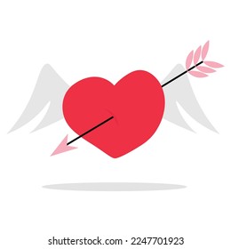 Heart wounded by an arrow great for Valentine's Day, March 8
