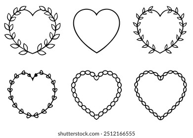 Heart Wreath Line Art Embraces Love and Unity