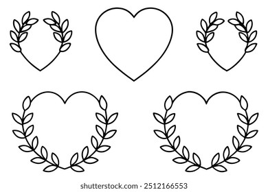 Heart Wreath Line Art Evokes Sentiments of Devotion