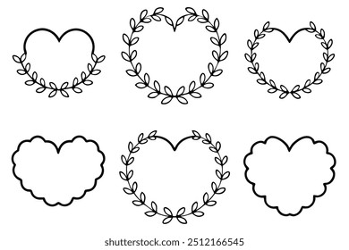 Heart Wreath Line Art Represents Infinite Emotional Bonds