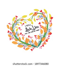 Heart wreath Valentines greeting card