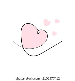heart. written by hand in one line.signs and symbols.vector illustration.isolated on a white background.eps10.