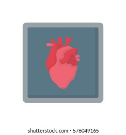 heart x-ray flat icon