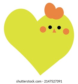 The heart is a yellow chick. A hero of love and joy.
