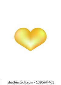 Heart of yellow on a white background