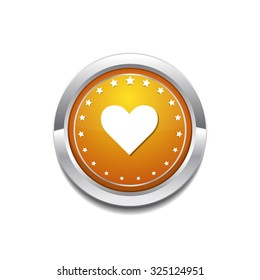 Heart Yellow Vector Icon Button