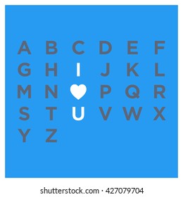 I Heart You in Alphabets (Vector Design Love Concept)
