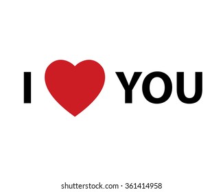 I Heart You design element for Valentines day. Vector illustration EPS10