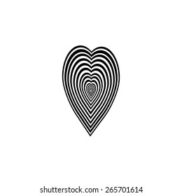 Heart with zebra print texture pattern