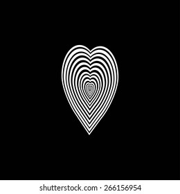 Heart with zebra print texture pattern