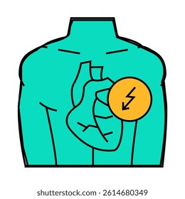 heartache line icon vector. heartache sign. isolated symbol illustration