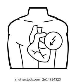 heartache line icon vector. heartache sign. isolated contour symbol black illustration