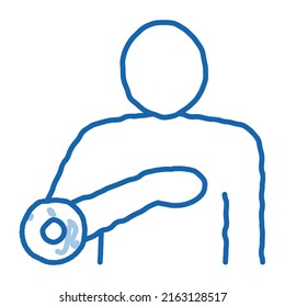 Heartache sketch icon vector. Hand drawn blue doodle line art Heartache sign. isolated symbol illustration