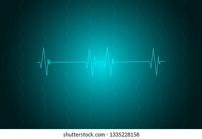 heartbeat with abstract background. pulse and beat heart of human. vector illustration. 