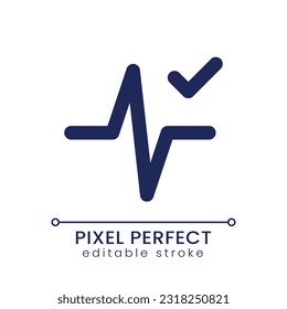 Heartbeat animation effect applying pixel perfect linear ui icon. Added editing feature. Video software tool. GUI, UX design. Outline isolated user interface element for app and web. Editable stroke