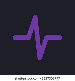 Heartbeat animation effect flat gradient fill ui icon for dark theme. Video editing feature. Pixel perfect color pictogram. GUI, UX design on black space. Vector isolated RGB illustration