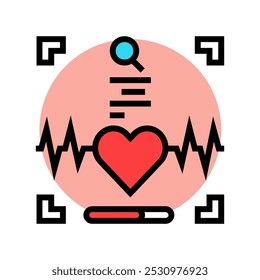 heartbeat authentication color icon vector. heartbeat authentication sign. isolated symbol illustration