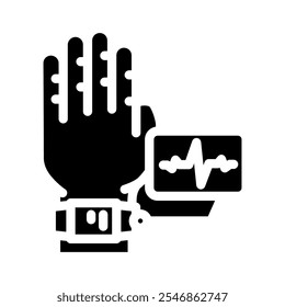 heartbeat authentication glyph icon vector. heartbeat authentication sign. isolated symbol illustration