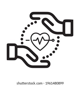 Heartbeat cardiac helth vector Icons