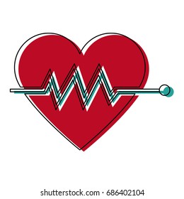 heartbeat cardiac monitoring pulse flat icon for medical