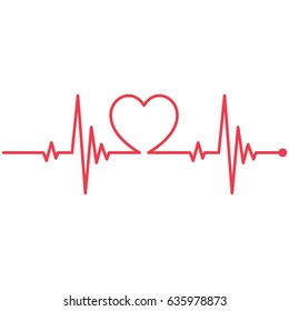 Heartbeat Line Heart Cardio Stock Vector (Royalty Free) 524378779 ...