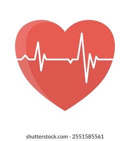 Diseño aislado de la Ilustración vectorial del icono del cardio del latido del corazón, diseñado para el Web y el App