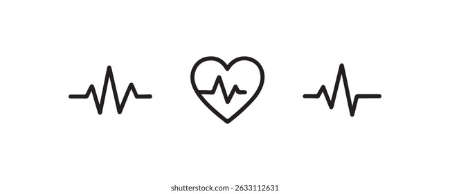 Ícone de pulsação e cardiograma ilustrações Vetor