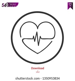 heartbeat cardiogram icon vector