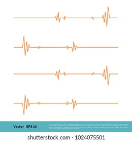 Heartbeat Cardiogram Icon Vector Logo Template Illustration Design. Vector EPS 10.