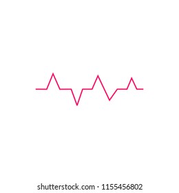 Heartbeat Cardiogram Icon Vector Logo Template