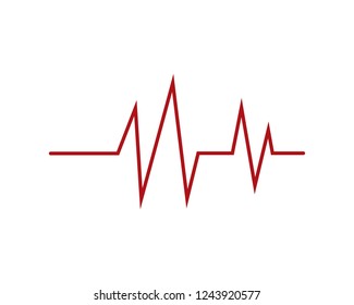 Heartbeat Cardiogram Icon Vector Logo Template