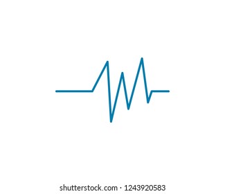 Heartbeat Cardiogram Icon Vector Logo Template
