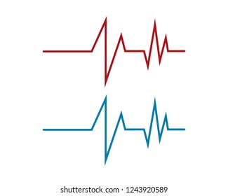 Heartbeat Cardiogram Icon Vector Logo Template