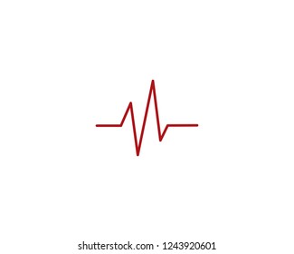 Heartbeat Cardiogram Icon Vector Logo Template