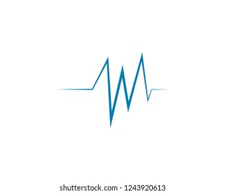 Heartbeat Cardiogram Icon Vector Logo Template