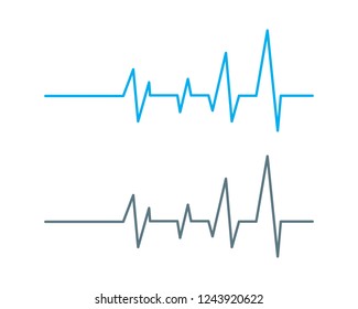 Heartbeat Cardiogram Icon Vector Logo Template