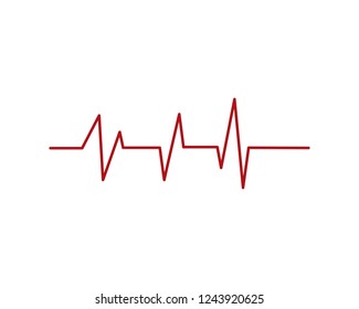 Heartbeat Cardiogram Icon Vector Logo Template