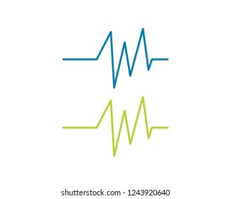 Heartbeat Cardiogram Icon Vector Logo Template