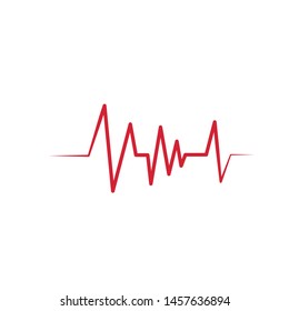 Heartbeat Cardiogram Icon Vector Logo Template