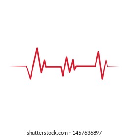 Heartbeat Cardiogram Icon Vector Logo Template