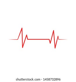Heartbeat Cardiogram Icon Vector Logo Template