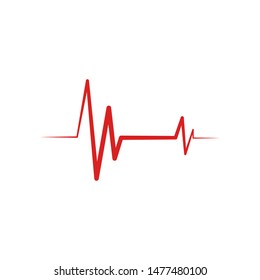 Heartbeat Cardiogram Icon Vector Logo Template