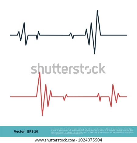 Heartbeat Cardiogram Icon Vector Logo Template Illustration Design. Vector EPS 10.