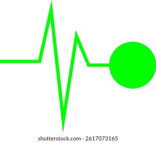 Heartbeat with Circle Node Icon Representing Health Monitoring – Transparent Background.