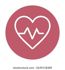 Heartbeat in a circle symbol. Icon symbol illustration