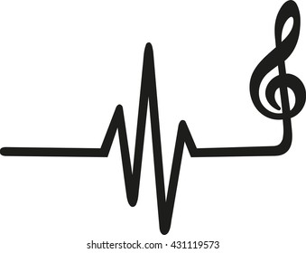 Heartbeat with clef 