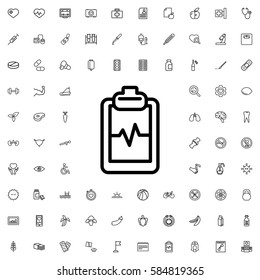 heartbeat clipboard icon illustration isolated vector sign symbol. Health icons set.