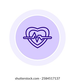 Heartbeat color circle icon, vector, pixel perfect, illustrator file