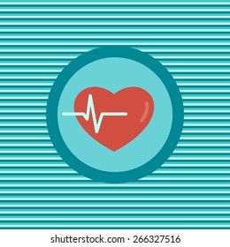 Heartbeat color flat icon vector graphic illustration