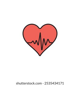 Icono de Vector coloreado del latido del corazón en el fondo blanco. Stock Vector EPS10